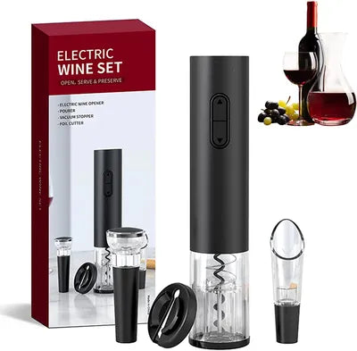 Tire bouchon Ouvre-Bouteille de Vin Électrique avec Base de Chargement, Coupe-Capsule, Aérateur de Vin